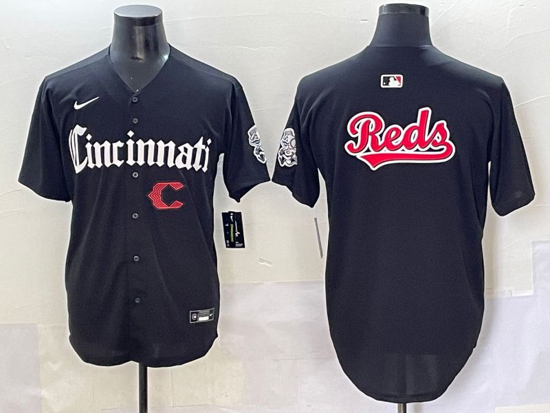 Men 2025 Cincinnati Reds Blank Black Five generations Joint Name Nike MLB Jersey style 6->cincinnati reds->MLB Jersey